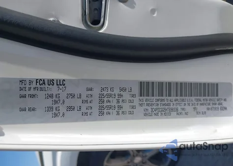 2017 Dodge Journey Crossroad Plus из США, поврежденный, VIN 3C4PDCGG5HT698336